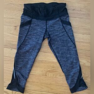 Lululemon Run: Chase Me Crop Wee Are From Space Black Combo Black Size 6
